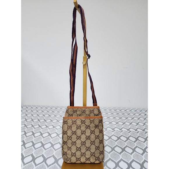 Gucci Handbags - Gucci GG Canvas Web Crossbody Bag Beige/Brown